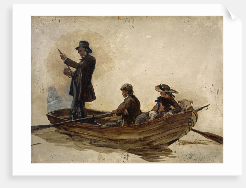Rev. Thomas Guthrie, 1803 - 1873. Preacher and philanthropist (With his children, Patrick and Anne, fishing on Lochlee) by Sir George Harvey